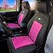 FH Group Pink/Black PU204PINKBLACK102 Victorian Style Luxurious Leatherette Cushion Pad Seat Covers-Fit Most Car, Truck, SUV, or Van