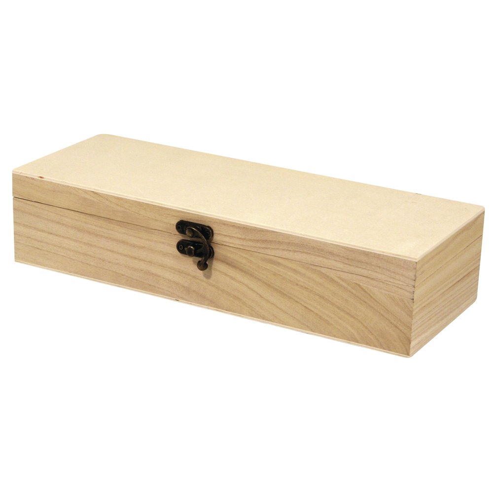 Rayher Set of Four Wooden Storage Boxes, 4-Piece Storage Box Set, Storage Containers to Decorate, DIY Keepsake Box, Wood Jewellery Box, natural wood, 32x12x7cm, 62299000