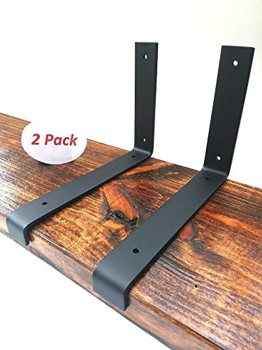 2 Pack - 9.25"x6" Shelf bracket, Metal shelf brackets, Iron shelf brackets, Industrial shelf brackets, Modern shelf brackets, Shelving, Floating shelf