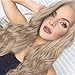 Imstyle Honey Blonde Lace Front Wigs Long Wavy Synthetic Hair Wig for Women Thick Soft Heat Resistant Hair Wig With Natural Hairline Part Freely 24 Inch