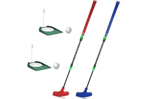 LIEVERMO Golf Putter, 2 Pack Golf Putters for Men & Women Two-Way Mini Putter Right or Left Handed Golfers Adjustable Training Club Golf Set with 2 Balls & 2 Flag Cups for Kids,Teenagers, Adults, Blue & Red