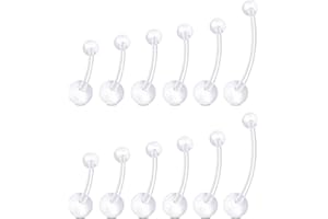 QWALIT Pregnancy Belly Button Rings Long Bar Sport Maternity Flexible Bioplast Plastic Belly Rings