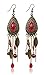 Eternity J. Women Vintage Retro Ethnic Drop Bohemian Dangle Earring Lolita Antique Bead Tassel Earrings (Red)