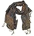 Peach Couture Elegant Double Layer Reversible Paisley Pashmina Shawl Wrap Scarf Green Gold