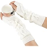 Cafevda Women Winter Arm Warmers Long Fingerless Mittens Gloves Wrist Warmers
