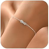 18K Plated Gold Bowknot Bracelet Charm Womens Cute Women's Link Bracelets For Women 925 Sterling Silver Dainty Bow Friendship Chain Bracelet Stack Adjustable Chain Trendy Fashion Accessories Trendy Jewelry Gifts For Mom Daughter Lover Her