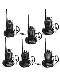 byboo Cargador USB recargable Walkie Talkies Baofeng BF-888S Walkie Talkie largo alcance de larga distancia 2 Way Radio Frecuencia UHF 400 470 MHz con auricular y micrófono Set 6 unidades)