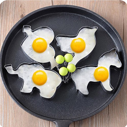 Pancake Molds, Witspace 1PC Omelette Maker Stainless Steel Fried Egg Shaper Pancake Mould Mold Kitchen Cooking Tools Omelet Mould Egg Molds (Elephant)