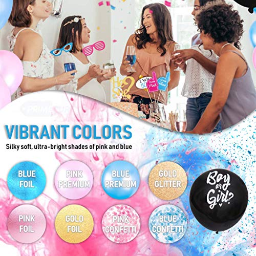 Baby Gender Reveal Party Supplies & Decorations - (111 Piece Premium Kit) Pink and Blue Balloons, 36 inch Gender Reveal Balloon, Boy or Girl Banner | Great with Smoke Bombs & Confetti Cannon - Thumbnail 4