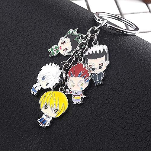 Anime X Keychain Keyring Key Chain Gon Killua Zoldyck Kurapika Hisoka Figures Enamel for Men Women Girl Car Accessories