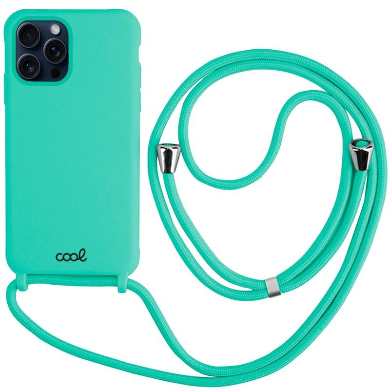 Cool Case for iPhone 15 Pro Lanyard Smooth Mint