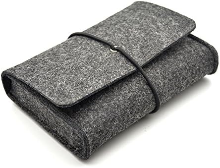 LYFNLOVE Felt Storage Case for MacBook Laptop Mouse Power Adapter Cables, Small Carrying Case Bag Organizer for Computer Electronics Cellphone Accessories (Charger,Hard Driver,and More Gadget)