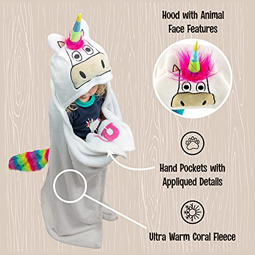 Lazy One Wearable Hooded Blanket for Kids, Animal Hooded Blanket
