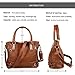 Vbiger Leather Handbags For Women Large Capacity Zipper Tote Bag (Brown)