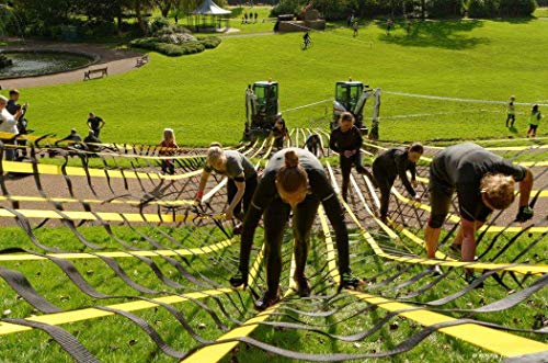 FONG 17 ft X 6 ft Climbing Cargo Net Black - Outdoor Cargo Webbing Net - Military Climbing Cargo Net (17)