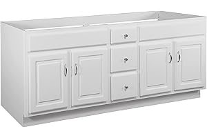 Design House 587048 Concord 4-Door 2-Drawer Bathroom Vanity without Top, Unassembled, 72x21, White