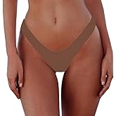 SherryDC Women's Sexy Cheeky Thong Brazilian Cut Low Rise High Leg Bikini Bottom
