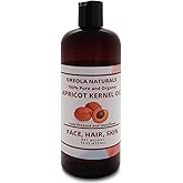 Apricot Kernel Oil 100% Pure and Natural, Cold Pressed and Unrefined 16oz/473ml Ideal for Face, Skin and Hair by Oreola Natur