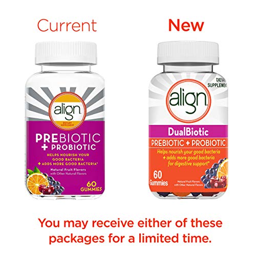 Align Prebiotic + Probiotic Supplement Gummies in Natural Fruit Flavors, 60 ct., No.1