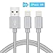 Alanda Durable Cable for iPhone 2pack 6ft Nylon Braided Lightning USB Charging Cable with Aluminum Connector for iPhone 7 6s 6s Plus 6 Plus SE 6 5s 5c 5 iPad Mini Air and iPod Compatible with iOS-Gray