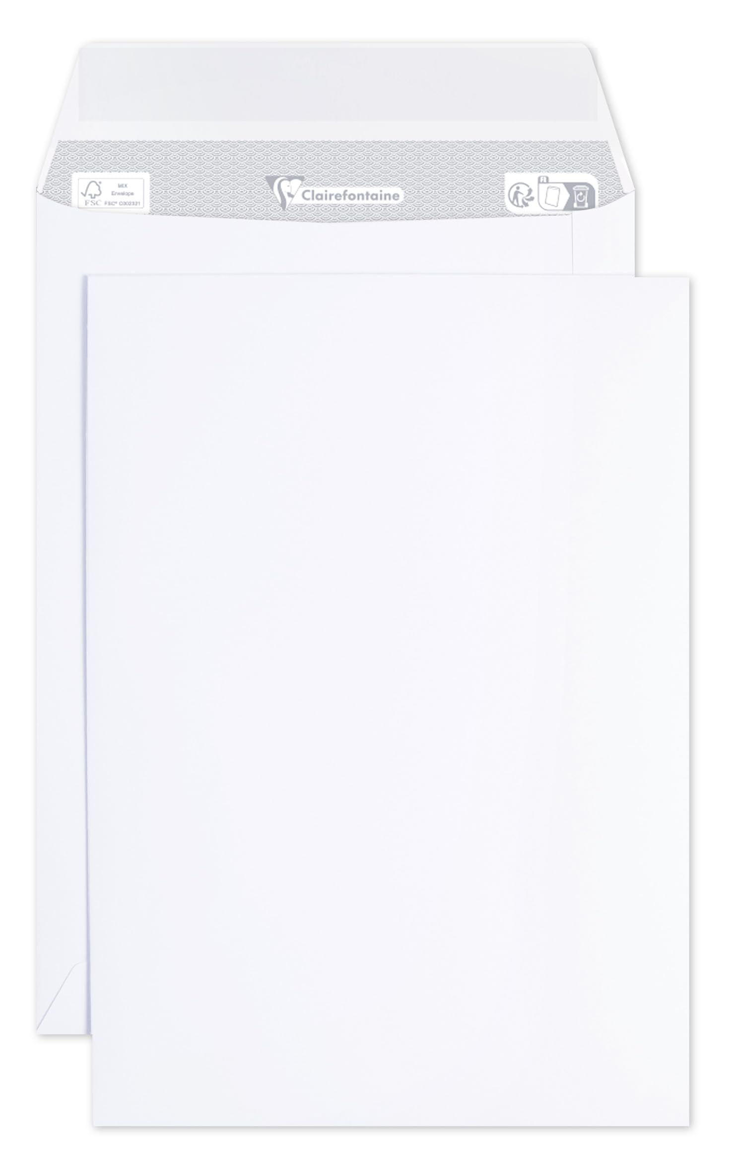 Clairefontaine 8042C - Box of 500 White Envelopes - Size: C5-162x229mm - Self-Adhesive - 90g/m² - White Colour - Correspondenc - Manufactured in France — image 1