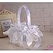 Wedding Flower Girl Basket lace Ribbon jewels Decor Sweet Romantic Basket Ivory for Elegant Wedding Ceremony by Eamall