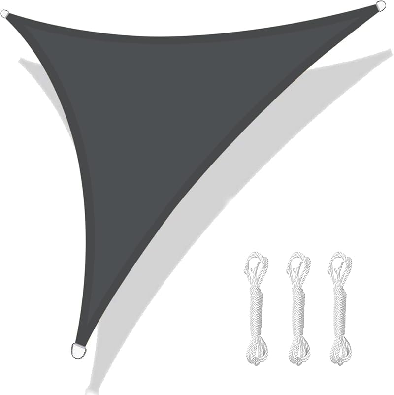 HEYOMART Sun Shade Sail Triangle 2x2x2m UV 98% Water-Resistant Grey