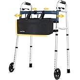 Folding Narrow Walker for Seniors – Width & Height Adjustable Walker with Bag, Lightweight Standard Walker for Elderly, Walke