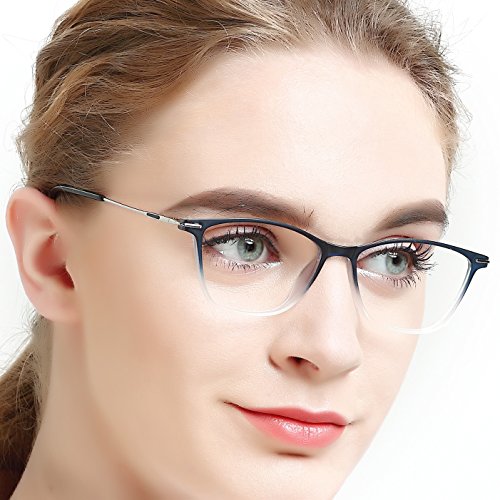 Eyewear Frames-OCCI CHIARI-Rectangle Lightweight Non-Prescription Eyeglasses Frame with Clear Lenses For Womens 52mm