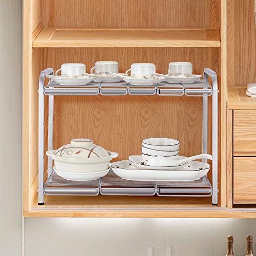 Simple Trending 2 Tier Under Sink Expandable Shelf Organizer