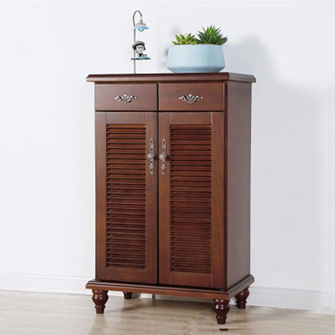 Npotwdt Porche de Madera Maciza gabinete de Almacenamiento Zapatero