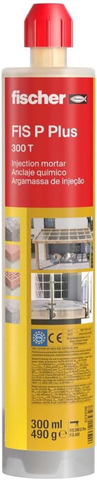fischer Polyester Injection Mortar FIS P Plus Gray 290ml Tube Anchoring Masonry