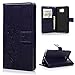Note 5 Case,Samsung Galaxy Note 5 Case - Badalink Fashion Wallet PU Leather with Embossed Flowers Butterfly [Card Holders] Flip Cover with Hand Strap & 3D Cute Elephant Dust Plug & Stylus Pen - Purple
