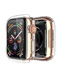 Smiling Apple Watch 4 Estuche transparente con protector de pantalla de TPU incorporado 40mm - Funda protectora de alta definición transparente y ultrafina Apple iwatch 40mm Serie 4(Paquete de 2)
