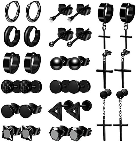 ONESING 15 Pairs Earrings for Men