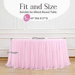 HB HBB MAGIC Light Pink Round Tablecloth 60 inch