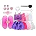 20PCS Girls Role Play Dress up Trunk Pretend Play Costume Set For Kids (Ballerina, Princess, Elf, Pop star)