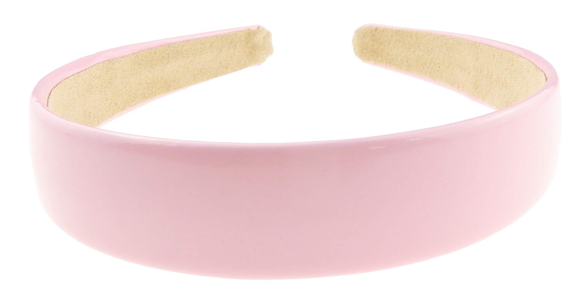 Girls Ladies Small Head Patent Leather Look Shiny Party School Uniform Birthday Christmas Evening Special Occasion Hair Accessories Hairband Headband Alice Band (Baby Pink)