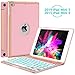 Earto iPad Mini 5 / Mini 4 Keyboard - 135 Degree Flip 7 Color Backlit Aluminum Shell Smart Folio Keyboard Case with Auto Sleep/Wake for iPad Mini 5th Gen 2019 / iPad Mini 4 2015, Rose Gold