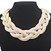 QQ Fashion Vintage Gold Egyptian Cleopatra Style Bold Snake Braided Chain Statement Bib Necklace,19.7