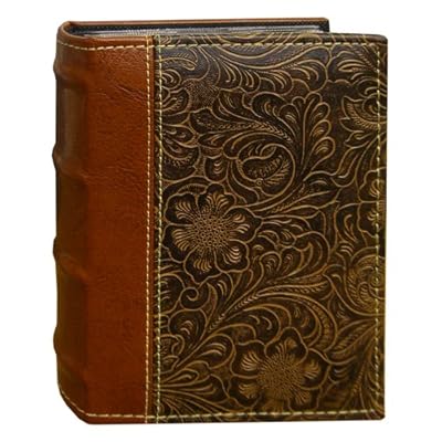 Pioneer Photo Albums 100-Pocket Scroll Embossed Sewn Leatherette 2-Tone Cover Photo Album, Brown