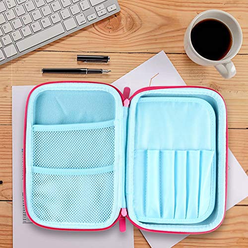Cute Unicorn Pencil Case, Tiberham Embossed Hardtop Large Pen Holder Box with Compartments, Anti-Shock Cosmetic Pouch Bag Stationery Organizer for Girls School Students Kids Teens (Light Blue)