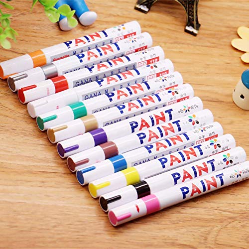Jannyshop 12 pcs Waterproof Universal Permanent Paint Marker Pen for Car Tyre Tire Tread Rubber Metal - Thumbnail 3