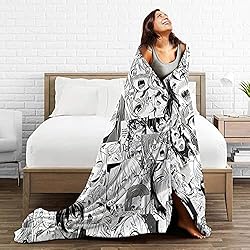 Ahego Throw Blanket Anime Collage Throws Flannel