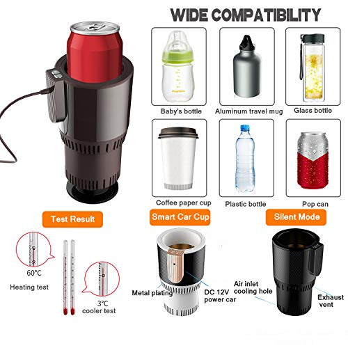 Car Coffee Warmer Car Cup Warmer Cooler 2-In-1 Heating Smart Temperature Control Electric Mug Holder Car Tumbler Holder For Commuter/Traveler/Road Tripper/Recreation - Thumbnail 3