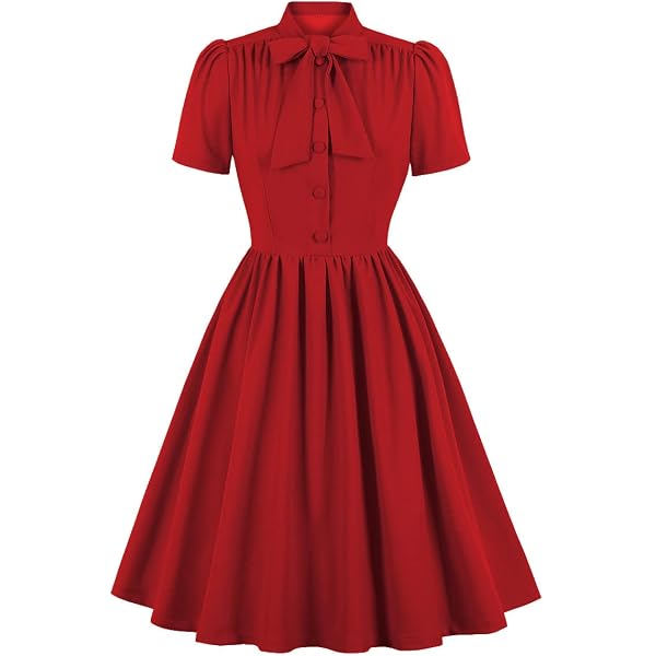 Amazon.com: Women Vintage 40s 50s Lapel V-Neck Button Up A-line Shirt Dress  with Belt Work Cocktail Party Dresses Pink S : Clothing, Shoes & Jewelry
