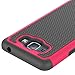 J1 2016 Case, Galaxy Amp 2 Case, Galaxy Express 3 Case, MCUK [Shock Absorption] Hybrid Dual Layer Armor Defender Protective Case With Tempered Glass Screen Protector (Rose)