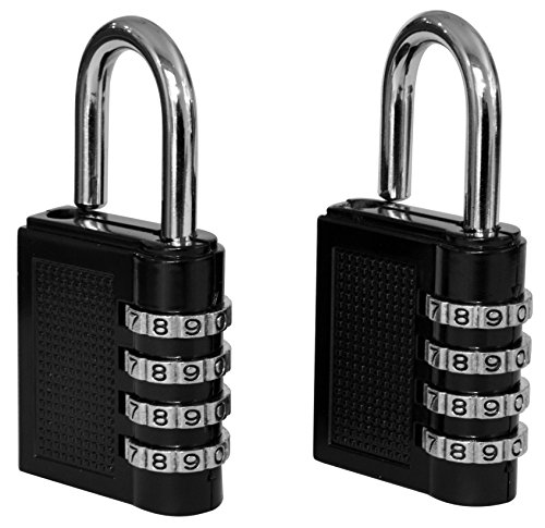 Texas Best 4 Digit Combination Padlock (over 10,000 Possible Different Combinations) for Gym & Sports Lockers, School, Fence, Toolbox, Case, Hasp Storage | Pack of 2 Units (Black Color) - Thumbnail 5