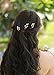 Missgrace Women Rhinestone Hair Piece Gold Leaf Hairpieces Wedding Vintage Hair Pins Bridal Rhinestone Hair Clips Wedding Headpiece for Party and Evening (Pack of 3) (Gold)