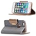 ProCase iPhone SE / 5S Case Cover (Old Model), Wallet Flip Case, with Wristlet Strap, Build-in Card Slots and Mirror, Stylish Slim Stand Cover for Apple iPhone SE / 5S (Grey)